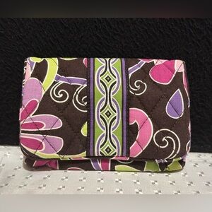 Vera Bradley Wallet Coin ID Credit Card Purse Cotton Purple Punch 4" X 5.5"